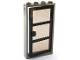 Part No: 30179c05  Name: Door, Frame 1 x 4 x 6 with 4 Holes on Top and Bottom with Black Door with 3 Panes and Square Handle with Fixed Trans-Brown Glass (30179 / x39c02)