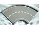 Part No: 30402px1  Name: Baseplate, Road 24 x 24 Ramp, Curved (16w surface) with White Center Stripe Pattern