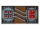 Part No: 3069pa2  Name: Tile 1 x 2 with Copper and White Circuitry, Red Rectangle and 4 Squares Pattern