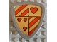 Lot ID: 295729641  Part No: 42274pb01  Name: Duplo Utensil Shield, Flat Triangle with Red Stripes and Hearts Pattern