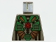 Part No: 973pb0046  Name: Torso Aquazone Stingray with Red Circle with Target, Copper Spikes, and Green Armor Pattern