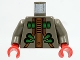 Part No: 973pb0048c01  Name: Torso Aquazone Stingray with Green Rectangles and Spikes, Copper Armor Pattern / Dark Gray Arms / Red Hands