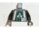 Part No: 973pb0200c01  Name: Torso Space Insectoids Green Circuitry, Silver Hose on Sides Pattern / Black Arms / Black Hands