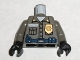 Part No: 973pb0277c01  Name: Torso Security Guard, Gold Badge, Dark Blue Belt with Radio Pattern / Dark Gray Arms / Black Hands