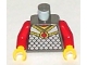 Part No: 973px117c02  Name: Torso Castle Knights Kingdom Scale Mail with Red Diamond Amulet Pattern / Red Arms / Yellow Hands
