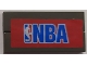Part No: BA102pb03  Name: Stickered Assembly 4 x 2 with Blue 'NBA' and Logo on Red Background Pattern (Sticker) - Set 3432 - 2 Tile 1 x 4