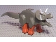 Part No: tricera03  Name: Dinosaur Triceratops with Dark Orange Legs and White Horns