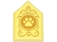Part No: 22385pb373  Name: Tile, Modified 2 x 3 Pentagonal with Gold Circle, Filigree and Paw Print Pattern (Sticker) - Set 43275
