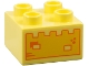 Part No: 3437pb132  Name: Duplo, Brick 2 x 2 with Yellow Sand Castle Wall with Orange Windows Pattern
