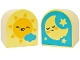 Part No: 3664pb41  Name: Duplo, Brick 2 x 2 x 2 Slope Curved Double with Bright Light Orange Smiling Sun and Medium Azure Cloud / Sleeping Moon and Stars Pattern