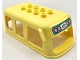 Lot ID: 375965352  Part No: 3697pb01  Name: Duplo Bus Small Top Section with 3 Windows on Sides with Black 'GO!' and 4 Coral Circles / Lights on Medium Azure Background Pattern