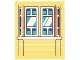 Part No: 42509pb12  Name: Glass for Window 1 x 6 x 6 Flat Front with Bay Window, Blue and Medium Azure Panes with White Frames and Reflections Pattern