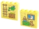 Part No: 49311pb032  Name: Brick 1 x 4 x 3 with Rope Ladder, Plant Leaves with Flower, Crate, Teddy Bear, Picture, Books and Clock Pattern on Both Sides (Stickers) - Set 43220
