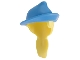 Part No: 65513pb01  Name: Minifigure, Hair Combo, Hair with Hat, Long Ponytail with Medium Blue Lopsided Hat and Brim Pattern