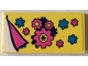 Part No: 87079pb1040  Name: Tile 2 x 4 with Blanket with Dark Pink Gears and Flowers Pattern (Sticker) - Set 41329