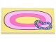 Part No: 87079pb1501  Name: Tile 2 x 4 with Dark Pink and Bright Pink Oval Rug, Medium Azure Beaded Necklace Pattern (Sticker) - Set 43275