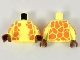 Part No: 973pb3438c01  Name: Torso Animal Print Orange Giraffe Spots Pattern / Bright Light Yellow Arms with Orange Giraffe Spots Pattern / Reddish Brown Hands