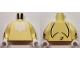 Part No: 973pb5930c01  Name: Torso with White Chest Fur and Black Tail on Back Pattern / Bright Light Yellow Arms with Red Cuffs and Gold Bracelets Pattern / White Hands