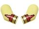 Part No: 981982pb347  Name: Arm, (Matching Left and Right) Pair with Red Cuffs and Gold Bracelets Pattern