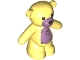 Part No: 98382pb010  Name: Teddy Bear with Black Eyes, Metallic Pink Muzzle and Stomach, Black Stitches and Heart Pattern