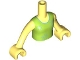 Part No: FTGpb471c01  Name: Torso Mini Doll Girl Lime Dress Top with Metallic Light Blue Stars Pattern, Bright Light Yellow Arms with Hands
