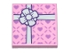 Part No: 11203pb035  Name: Tile, Modified 2 x 2 Inverted with Gift Wrap White Bow and Small Lavender Hearts Pattern