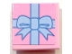 Part No: 11203pb100  Name: Tile, Modified 2 x 2 Inverted with Gift Wrap Bright Light Blue Bow Pattern (Sticker) - Set 41453