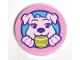 Part No: 14769pb0308  Name: Tile, Round 2 x 2 with Bottom Stud Holder with Puppy Dog Holding Ball in Mouth Pattern