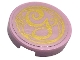 Part No: 14769pb0770 Name: Tile, Round 2 x 2 with Bottom Stud Holder with Gold Script Capital Letter G (Glinda) and Flower on Bright Pink Background Pattern (Sticker) - Set 75683 Part No: 14769pb0770 Name: Tile, Round 2 x 2 with Bottom Stud Holder with Gold Script Capital Letter G (Glinda) and Flower on Bright Pink Background Pattern (Sticker) - Set 75683