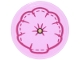 Part No: 14769pb0892  Name: Tile, Round 2 x 2 with Bottom Stud Holder with Magenta Seashell Pillow and Gold Button Pattern (Sticker) - Set 43299