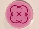 Part No: 14769pb123  Name: Tile, Round 2 x 2 with Bottom Stud Holder with Cushion with Magenta Trim and Button on Bright Pink Background Pattern (Sticker) - Set 41119