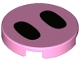 Part No: 14769pb258  Name: Tile, Round 2 x 2 with Bottom Stud Holder with Black Ovals Pattern (Pig Nose)