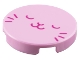 Lot ID: 406890243  Part No: 14769pb616  Name: Tile, Round 2 x 2 with Bottom Stud Holder with Magenta Sleeping Cat Face Pattern