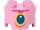 Part No: 17485pb014  Name: Brick, Round 2 x 2 with Pin Holes with Dark Pink Lace Neck, Dark Azure and Yellow Pendant with White Circle Glint Pattern (Super Mario Baby Peach Torso)