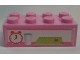 Part No: 3001pb116  Name: Brick 2 x 4 with Alarm Clock, Glass and Book Pattern (Sticker) - Set 7586