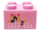 Part No: 3003pb153  Name: Brick 2 x 2 with Dark Blue Musical Notes and White, Coral and Bright Light Yellow Equalizer Bars Pattern (Sticker) - Set 41411