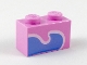 Part No: 3004pb179  Name: Brick 1 x 2 with Bright Light Blue Wave with White Outline Pattern (Unikitty Tail)