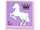 Lot ID: 386915855  Part No: 3068pb0785L  Name: Tile 2 x 2 with Crown and White Rearing Horse Facing Left Pattern (Sticker) - Set 3185