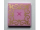 Part No: 3068pb1202  Name: Tile 2 x 2 with Gold Lace and Bright Pink Button Pattern (Cushion)