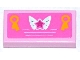 Part No: 3069pb0274  Name: Tile 1 x 2 with Magenta Star on Butterfly Wings and 2 Yellow Award Ribbons Pattern (Sticker) - Set 3063