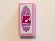 Part No: 3069pb0494  Name: Tile 1 x 2 with Magenta Shopping Bag with White Shoe on Medium Lavender and White Background Pattern (Sticker) - Set 41058