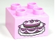 Part No: 3437pb057  Name: Duplo, Brick 2 x 2 with Cake with Fancy Icing Pattern