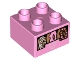 Part No: 3437pb098  Name: Duplo, Brick 2 x 2 with Donuts Box Pattern