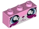 Part No: 3622pb060  Name: Brick 1 x 3 with Cat Face Wide Eyes Watering (Sad Unikitty) Pattern