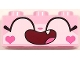 Part No: 3622pb086  Name: Brick 1 x 3 with Cat Face Wide Closed Eyes Smiling Open Mouth with One Tooth and Hearts on Cheeks Pattern