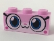 Part No: 3622pb088  Name: Brick 1 x 3 with Cat Face Wide Eyes and Small Smile Pattern