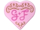 Part No: 39739pb08 Name: Tile, Round 1 x 1 Heart with Gold Filigree and Dark Pink Script 'G + F' Pattern Part No: 39739pb08 Name: Tile, Round 1 x 1 Heart with Gold Filigree and Dark Pink Script 'G + F' Pattern