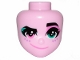 Part No: 44348  Name: Mini Doll, Head Friends with Left Eye Turquoise, Right Eye Pink, Raised Left Eyebrow, Freckles and Crooked Smile Pattern (Sweet Mayhem)