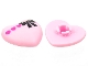 Lot ID: 346906591  Part No: 45449pb09  Name: Clikits, Icon Heart 2 x 2 Large with Pin with Black Bow and 3 Dark Pink Hearts Pattern