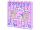 Part No: 59349pb408  Name: Panel 1 x 6 x 5 with Wall Panel with Dark Purple Lines, Window with Bright Light Yellow Shutters, Cat with Medium Azure Hat, Candy, Eggs and Ornaments Pattern